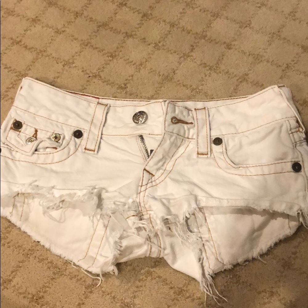 White true religion jean shorts